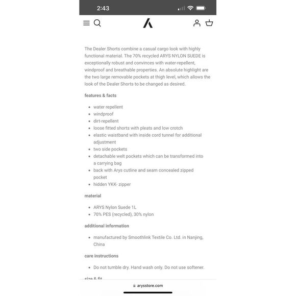 ARYS Dealer Shorts Mens Sz Medium Cargo Nylon Suede Removable Pockets Greygreen - Picture 16 of 16